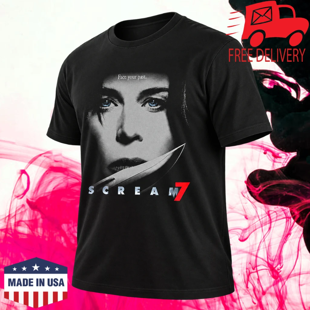 Scream 7 Face Your Past Movie Poster T-Shirt