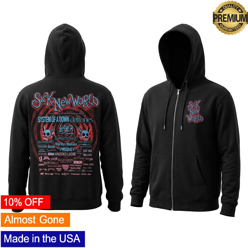 Sick New World Fort Worth Texas 2026 Airbrush Lineup Zip Hoodie