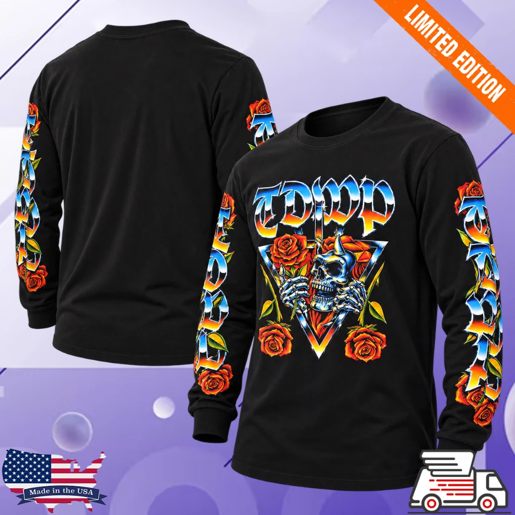 The Devil Wears Prada Flowers Tour UK And EU 2026 Rose Chrome Long Sleeve Shirt